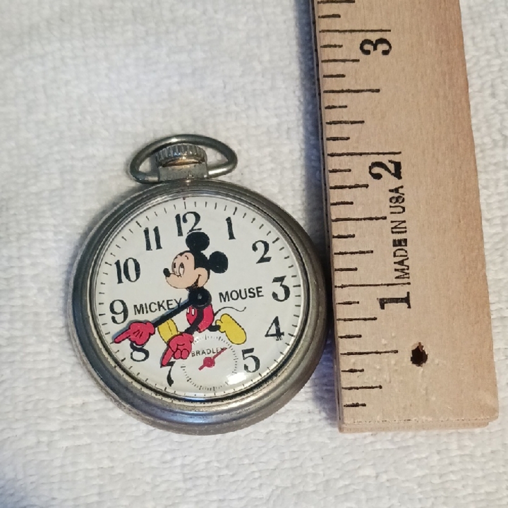 Mickey Mouse Silver Pocket Watch - Picture 4 of 7